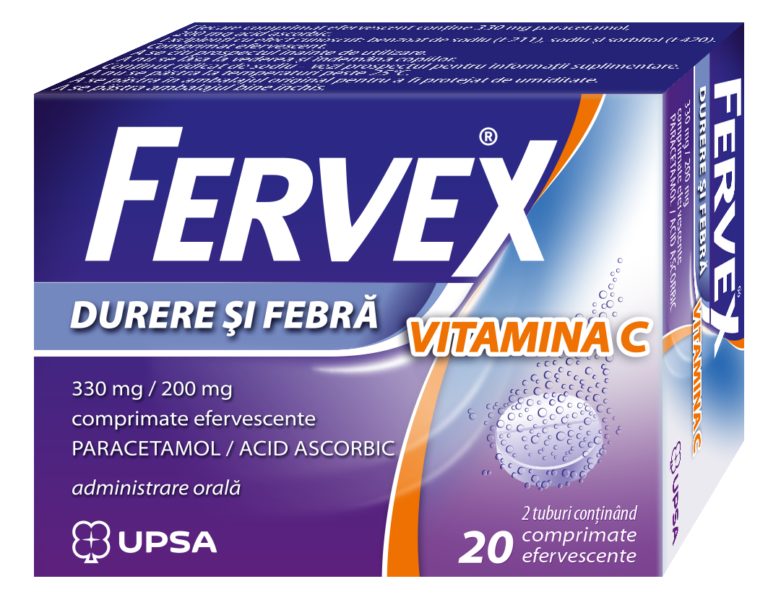 FERVEX Douleurs et Fièvre + Vitamine C - 20 Comprimés Effervescents